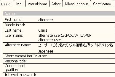Alternate name information in Person document