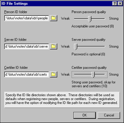 Setting default password quality settings