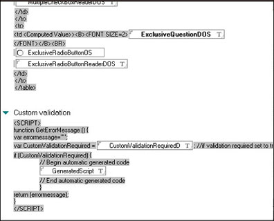JavaScript in subform body