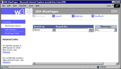 IBM BluePages application