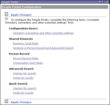 People Finder Configuration