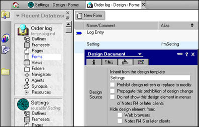 Setting element-level design inheritance