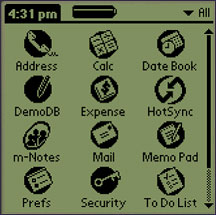 Mobile Notes as it appears on the Palm