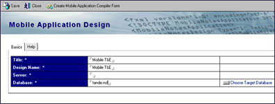 Mobile Application Design form