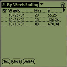 By Week Ending view