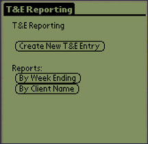 The T&E application home page