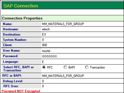 SAP Connection document