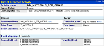 Direct Transfer Activity document