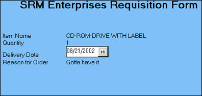 SRM Enterprises Requisition Form complete