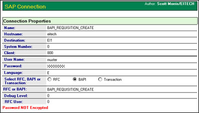 SAP Connection document