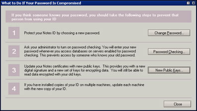 What To Do If Your Password Is Compromised dialog box