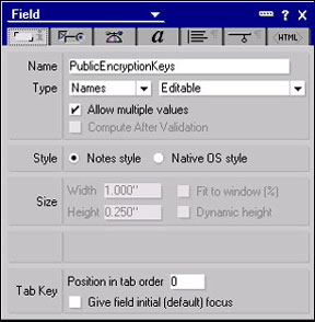 PublicEncryptionKeys field properties