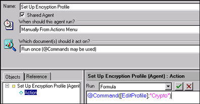 Creating the setup encryption profile agent