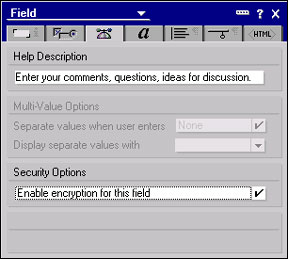 Security tab settings