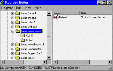 Lotus.NotesSession class in Registry