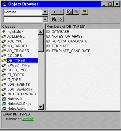 Enum structure for DB_TYPES