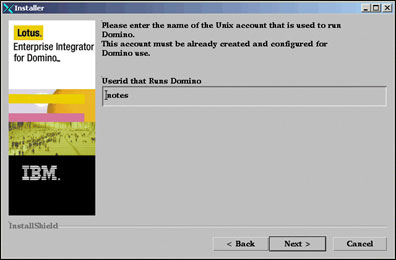 Specifying the user ID
