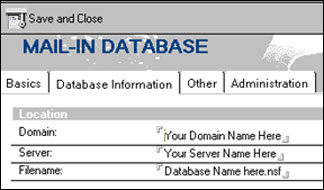 Mail-in Database document