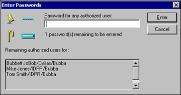 Enter Passwords dialog box