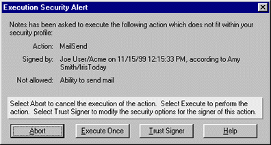 Execution Security Alert