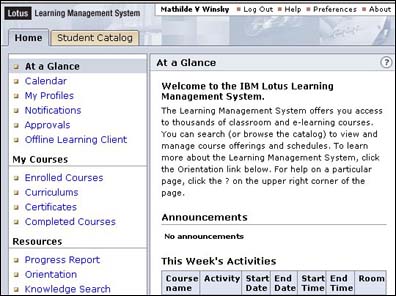 LMS home page