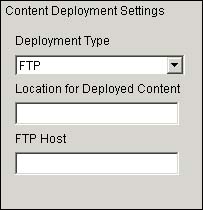 Content Deployment Settings - FTP option