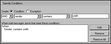 Specify Conditions
