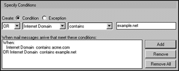 Specify Conditions