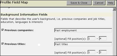 Profile Field Map