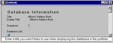 Database Information document