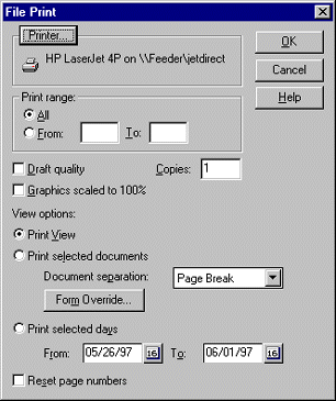 File Print dialog