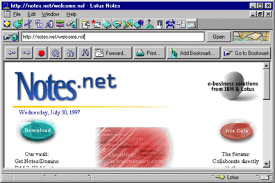 Notes.net home page in Notes 4.6