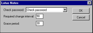 Check password dialog box