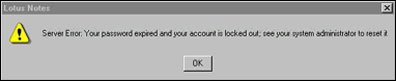 Lock out message