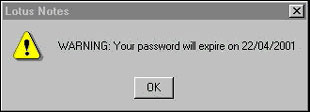 password is expiring warning