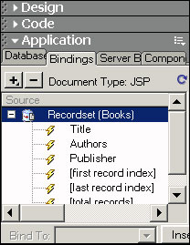 Bindings window