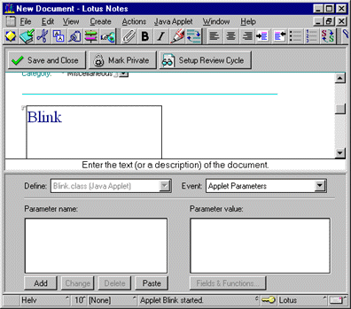Embedded Blink applet