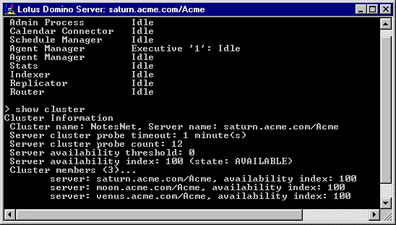The server console