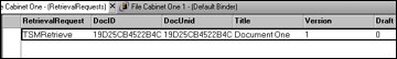The retrieval request in the binder database