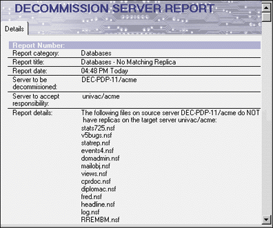 Databases - No Matching Replica document