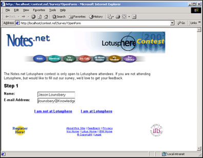 screen of step 1