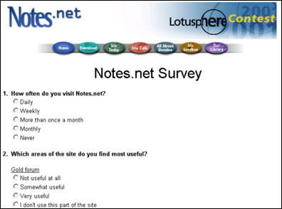 screen for step 3 - the survey