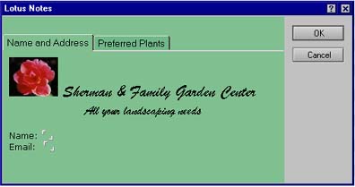 Sample Register dialog