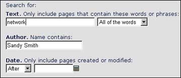 Advanced Search dialog
