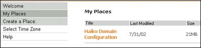My Places page