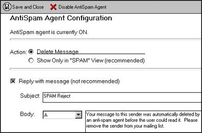 AntiSpam Configuration document
