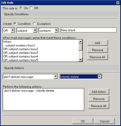 Edit Rule dialog box