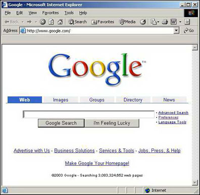 Google Web site (English)