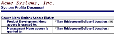 System Profile document