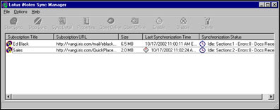 Lotus iNotes Sync Manager